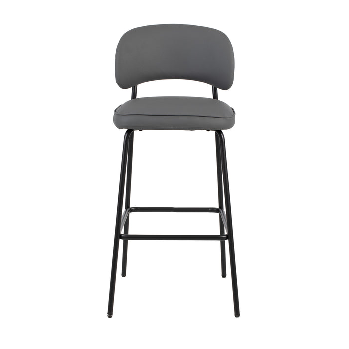 BLYTHE GRAY VEGAN LEATHER BAR CHAIR (2 PER CARTON)
