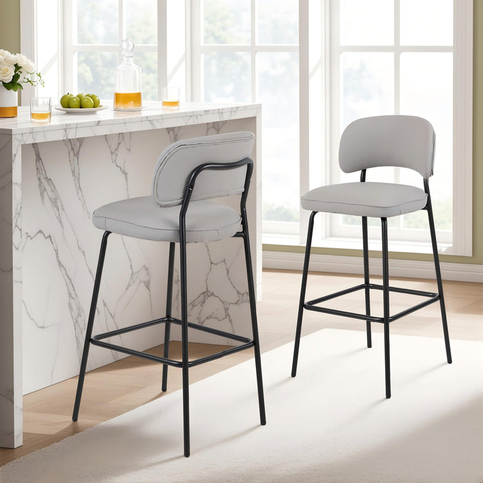 BLYTHE IVORY VEGAN LEATHER BAR CHAIR (2 PER CARTON)