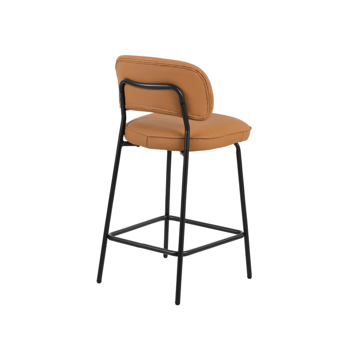 BLYTHE ORANGE VEGAN LEATHER COUNTER CHAIR (2 PER CARTON)
