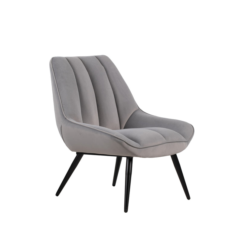 ASTRID GRAY VELVET ACCENT CHAIR (1 PER CARTON)
