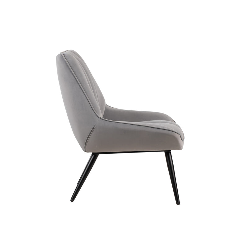 ASTRID GRAY VELVET ACCENT CHAIR (1 PER CARTON)