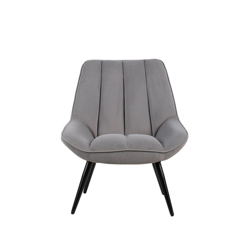 ASTRID GRAY VELVET ACCENT CHAIR (1 PER CARTON)