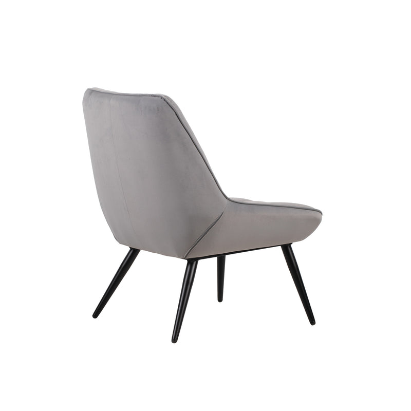 ASTRID GRAY VELVET ACCENT CHAIR (1 PER CARTON)