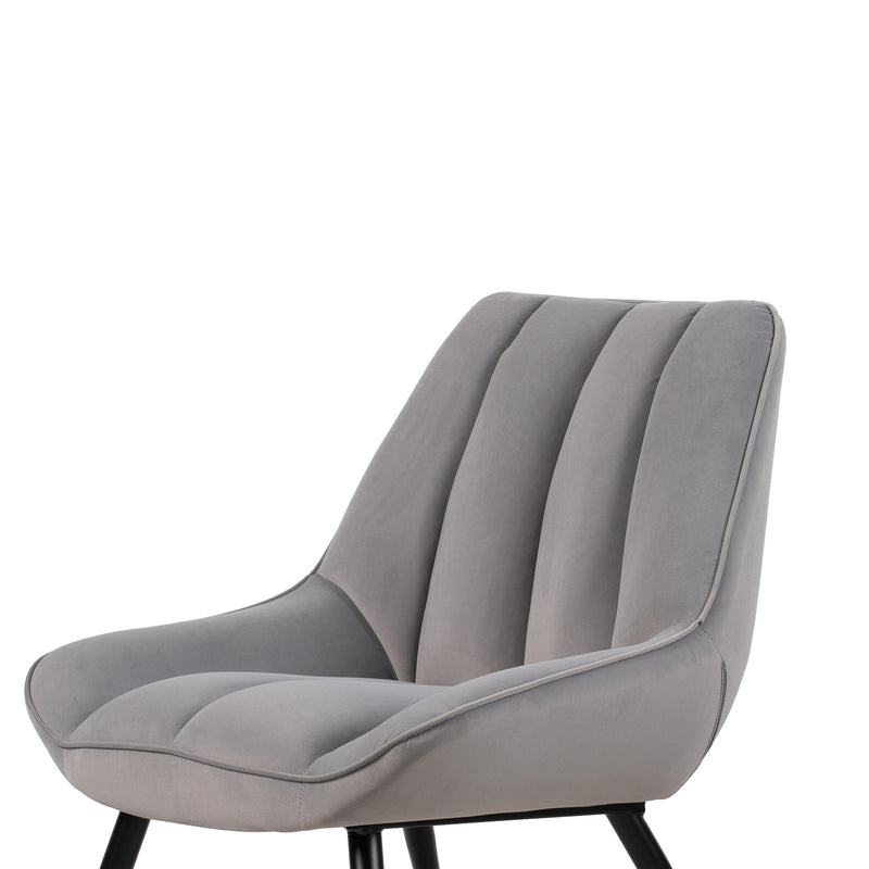ASTRID GRAY VELVET ACCENT CHAIR (1 PER CARTON)
