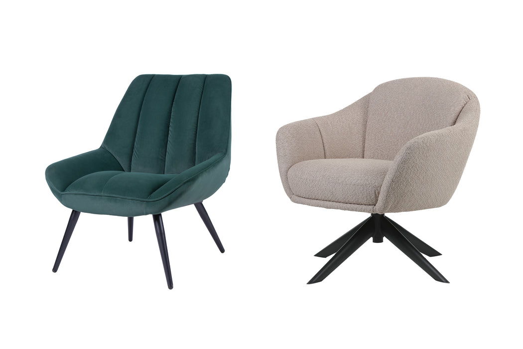 FLEMING IVORY BOUCLE SWIVEL LOUNGE CHAIR (1 PER CARTON) (NEW)