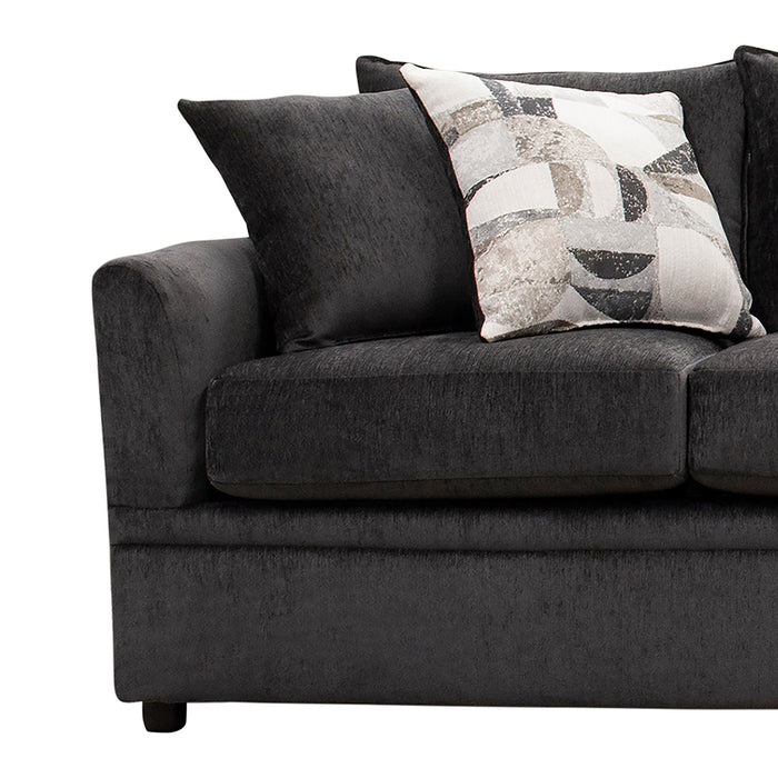 SYLVIE SOFA W/4 ACCENT PILLOWS-LUSH MINK GRAY