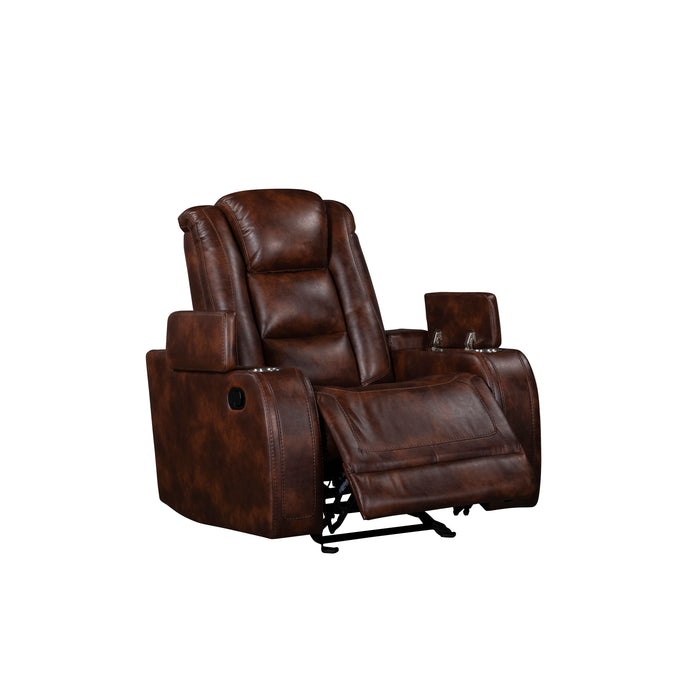 CHESTER GLIDER RECLINER-BROWN