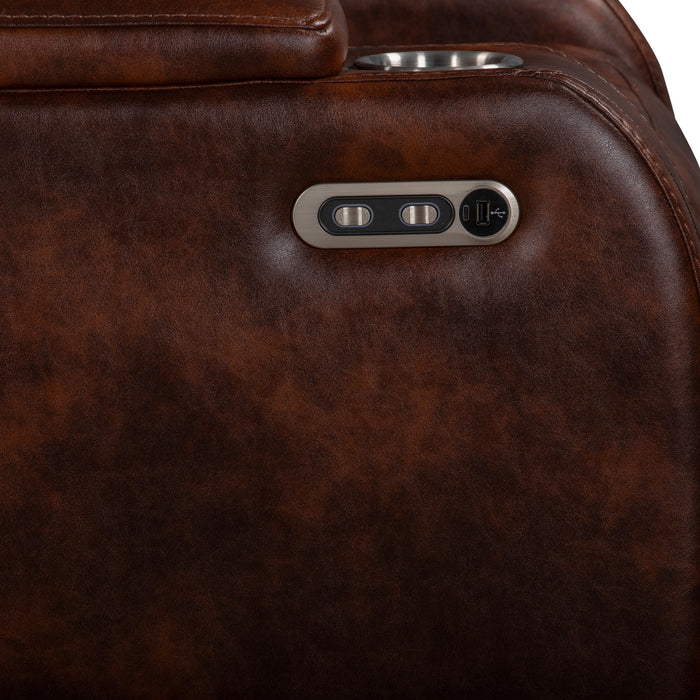 CHESTER GLIDER RECLINER W/PWR HR & FR-BROWN