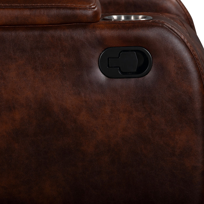 CHESTER RECLINING SOFA-BROWN