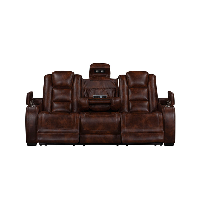 CHESTER RECLINING SOFA-BROWN