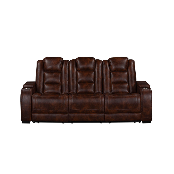 CHESTER RECLINING SOFA W/PWR HR & FR-BROWN