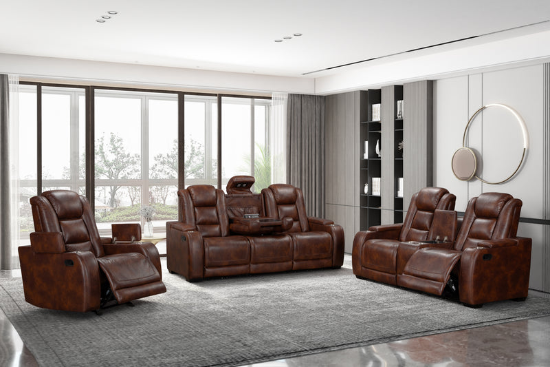 CHESTER GLIDER RECLINER-BROWN