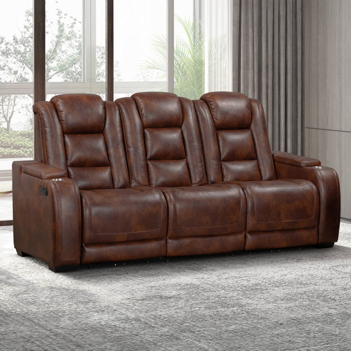 CHESTER RECLINING SOFA-BROWN