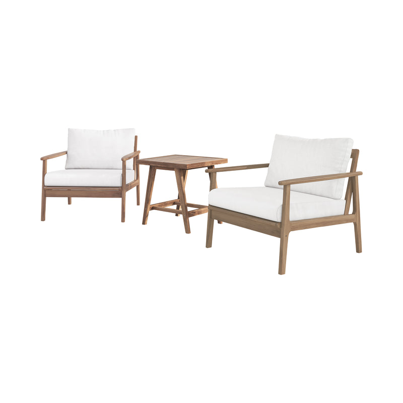 ASHTON OUTDOOR - 3PCS SET (2CH,END TABLE) - NATURAL