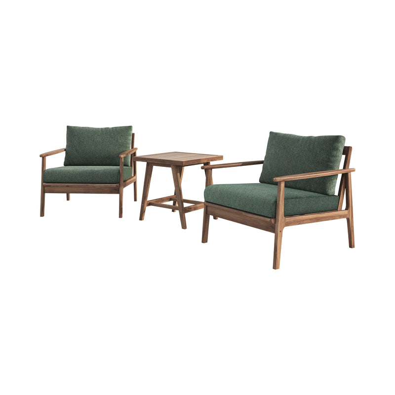 ASHTON OUTDOOR - 3PCS SET (2CH,END TABLE) - MOSS