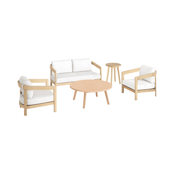 WESLEY OUTDOOR - 5 PCS (LOVE,2CH,COFFEE &END TABLE)  - WHITE