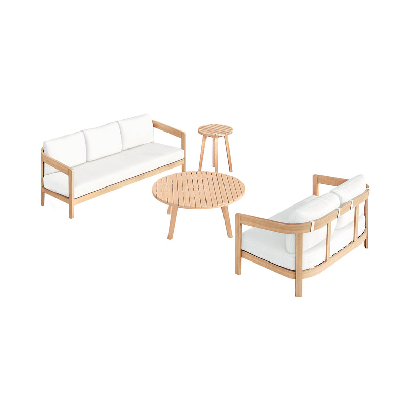 WESLEY OUTDOOR - 4 PCS (SOFA,LOVE,COFFEE &END TABLE)  - WHITE