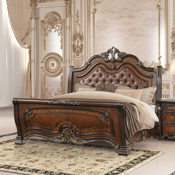 BELLA NOTTE- PADDED SLEIGH BED - 5/0 QUEEN BED ONLY