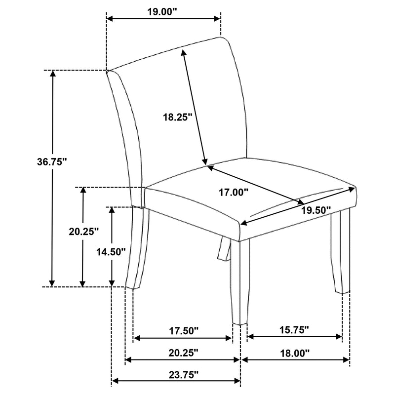 Paxton Upholstered Dining Side Chair Beige (Set of 2)