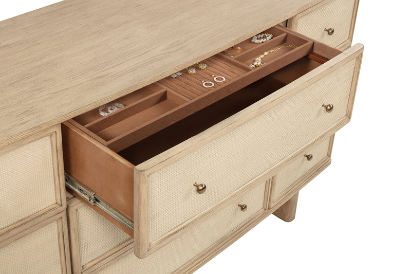 Kailani 4-piece Eastern King Bedroom Set Beige Oak