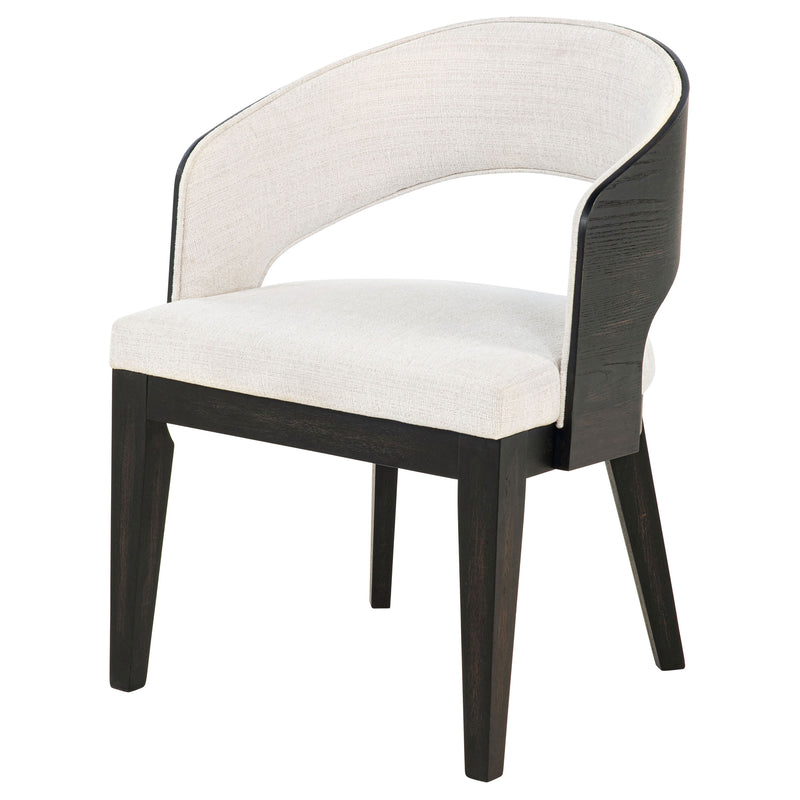 Leandro Upholstered Dining Arm Chair Cream (Set of 2)