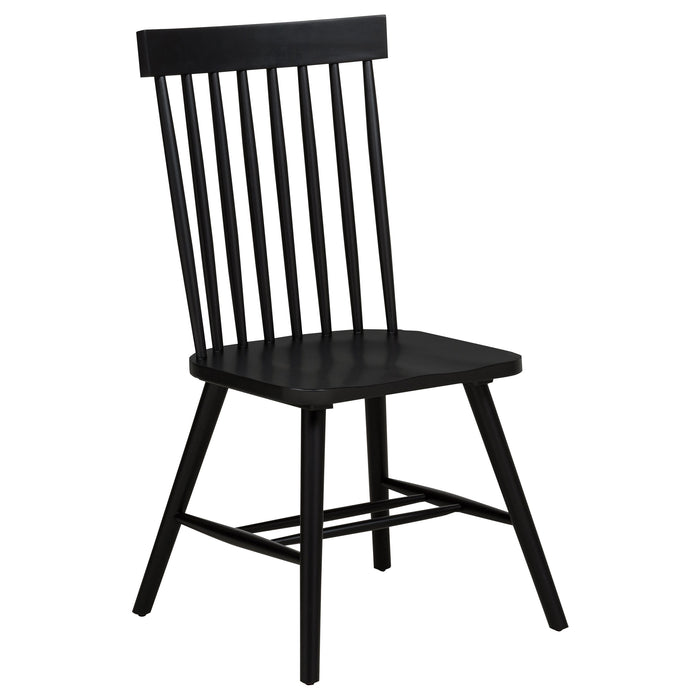 Andrews Windsor Spindle Back Dining Side Chair Black (Set of 2)