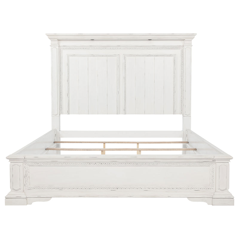 McKinney California King LED Light Panel Bed Vintage White
