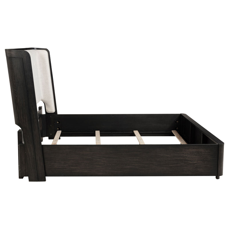 Leandro 55-inch Queen Wingback Bed Burnished Black