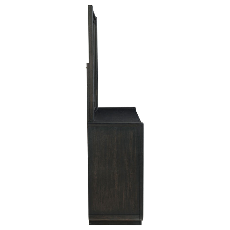 Leandro 8-drawer Bedroom Dresser with Mirror Burnished Black