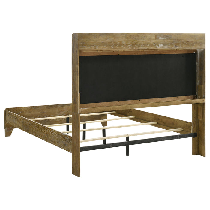Henderson 57-inch Queen Bookcase Panel Bed Medium Oak