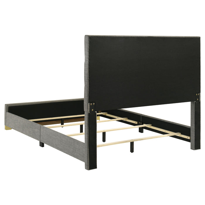 Ines 56-inch Fabric Upholstered Eastern King Panel Bed Grey