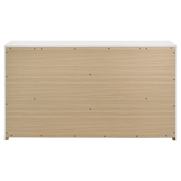 Ines 6-drawer Bedroom Dresser Cabinet White High Gloss