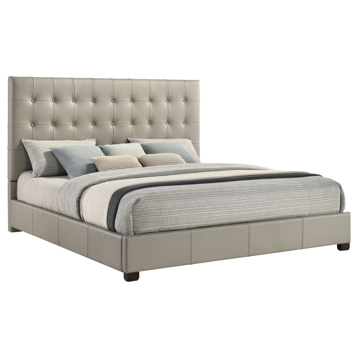 Medley Genuine Leather Eastern King Platform Bed Tan