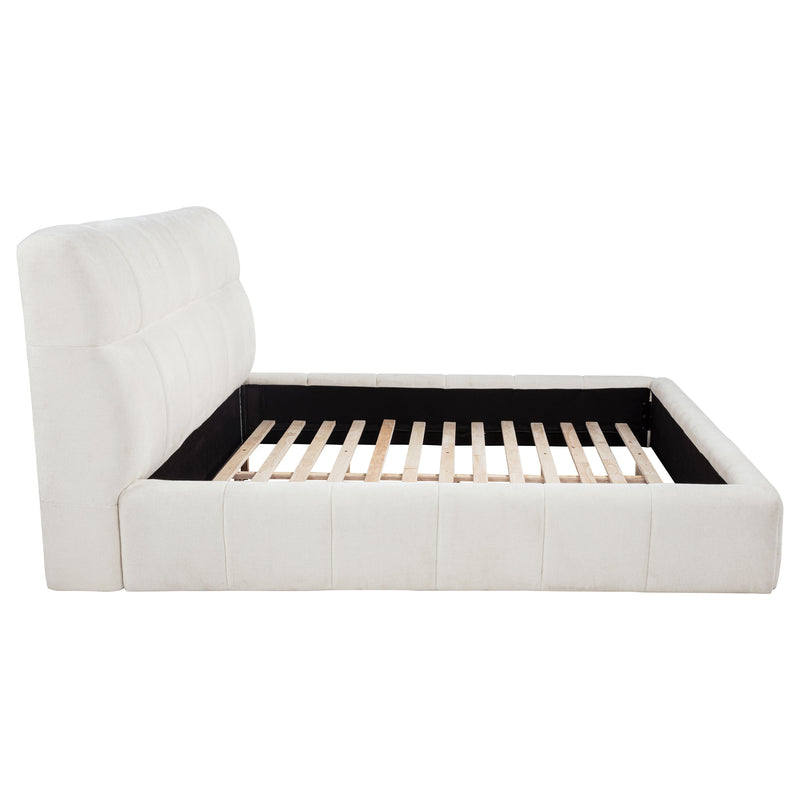 Nollet 48-inch Upholstered California King Platform Bed Cream
