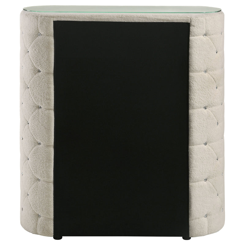 Sonya 5-drawer Upholstered Bedroom Chest of Drawers Ivory