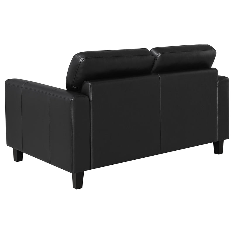 Scotland 3-piece Faux Leather Upholstered Sofa Set Black