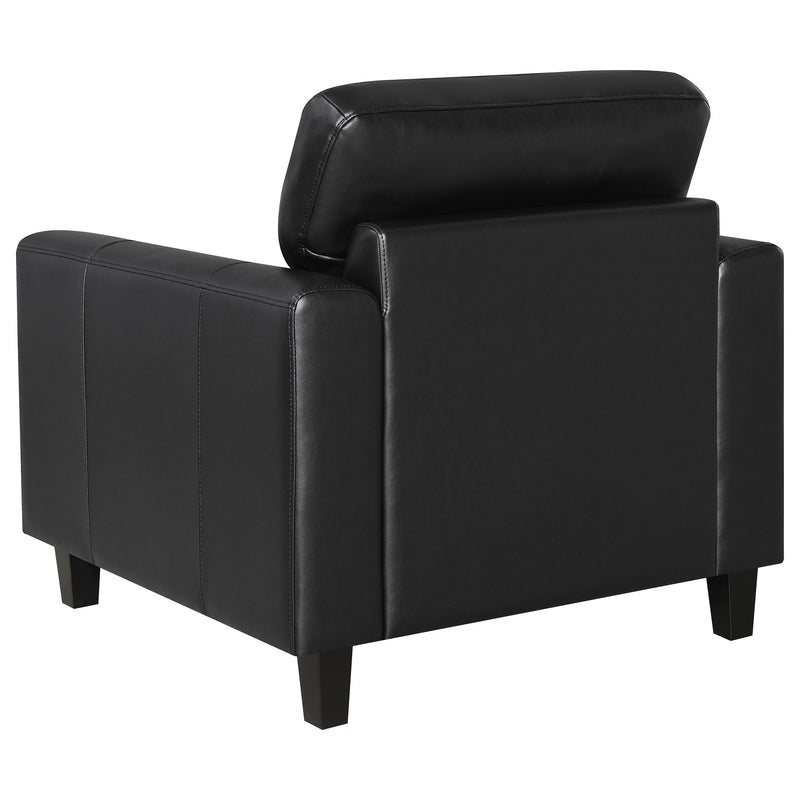 Scotland 3-piece Faux Leather Upholstered Sofa Set Black