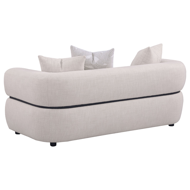 Jeanette 3-piece Fabric Upholstered Round Arm Sofa Set Beige