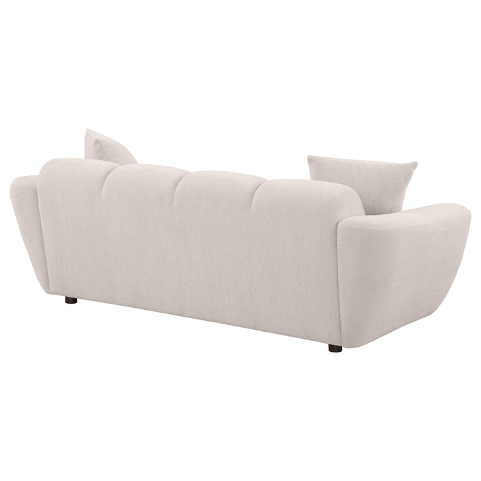 Destino Chenille Upholstered Splayed Arm Sofa Greige