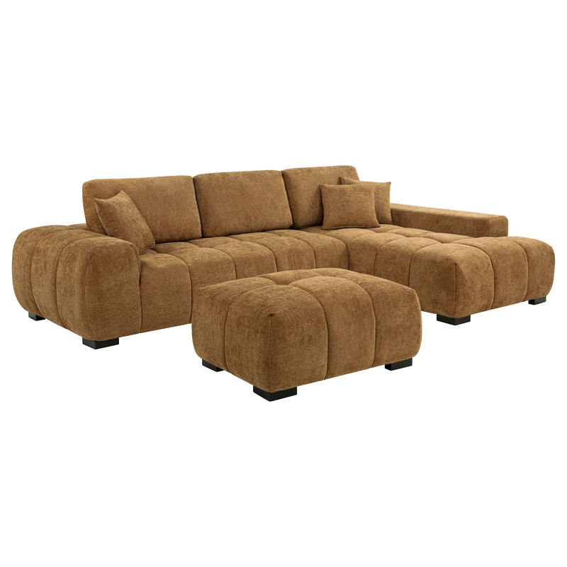 Octavia Upholstered Rectangular Ottoman Amber
