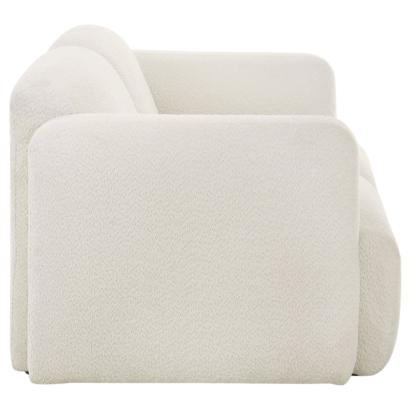 Dorset Fabric Upholstered Round Track Arm Loveseat White