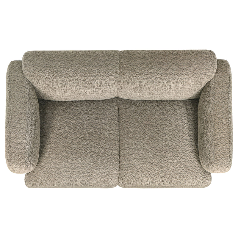 Dorset 2-piece Upholstered Round Track Arm Sofa Set Brown