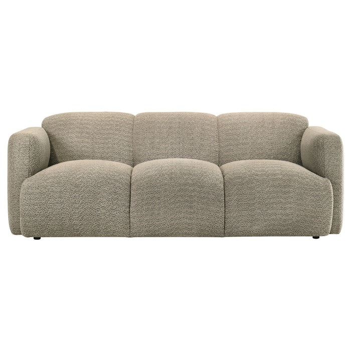 Dorset 3-piece Upholstered Round Track Arm Sofa Set Brown