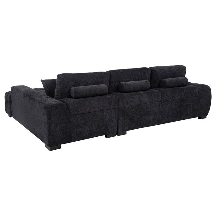 Octavia Upholstered Sectional Chaise Sofa Black