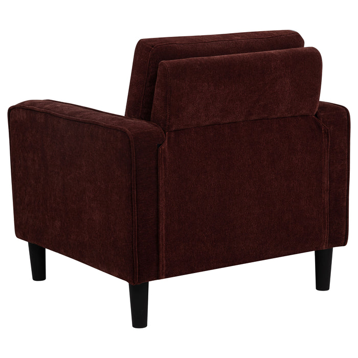 Ruth Fabric Upholstered Track Arm Accent Chair Rust Red