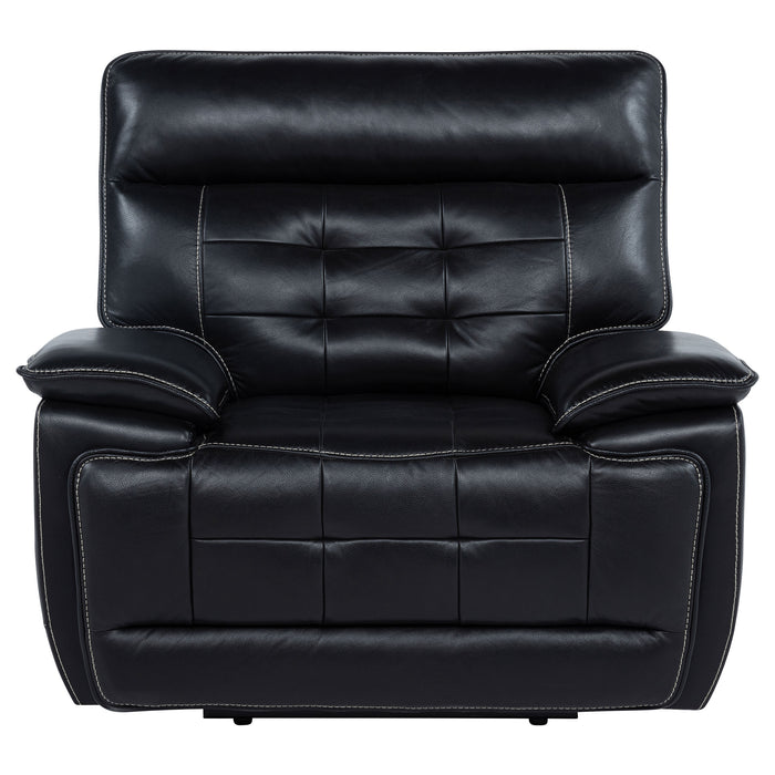 Hewitt Leather Upholstered Dual Power Recliner Chair Black