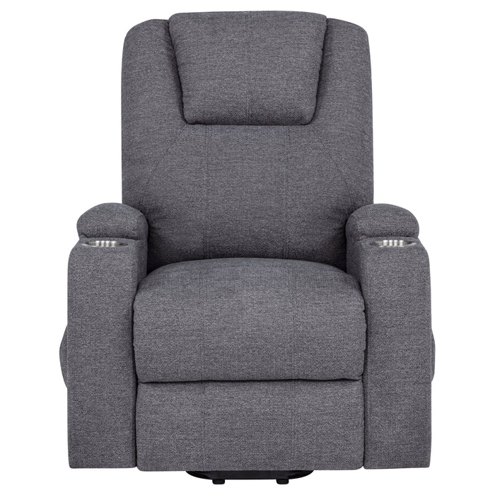 Louie Chenille Upholstered Power Lift Massage Chair Grey
