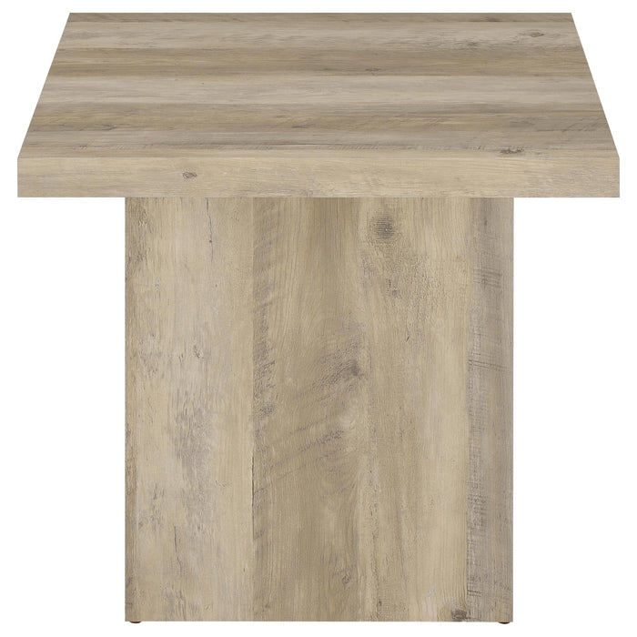 Devar 3-piece Square Coffee End Table Set Distressed Pine