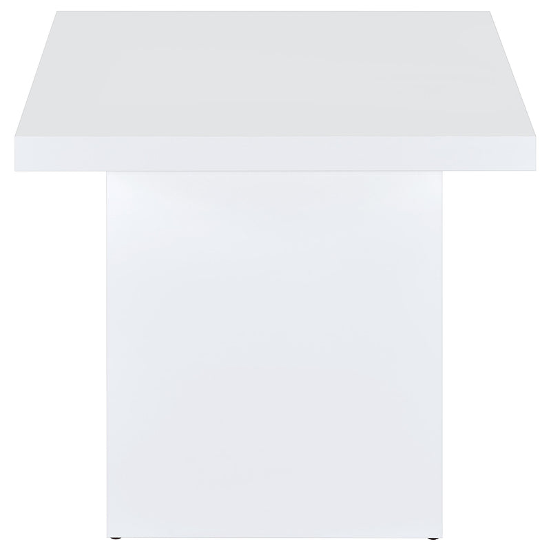 Devar 2-piece Square Coffee End Table Set White High Gloss