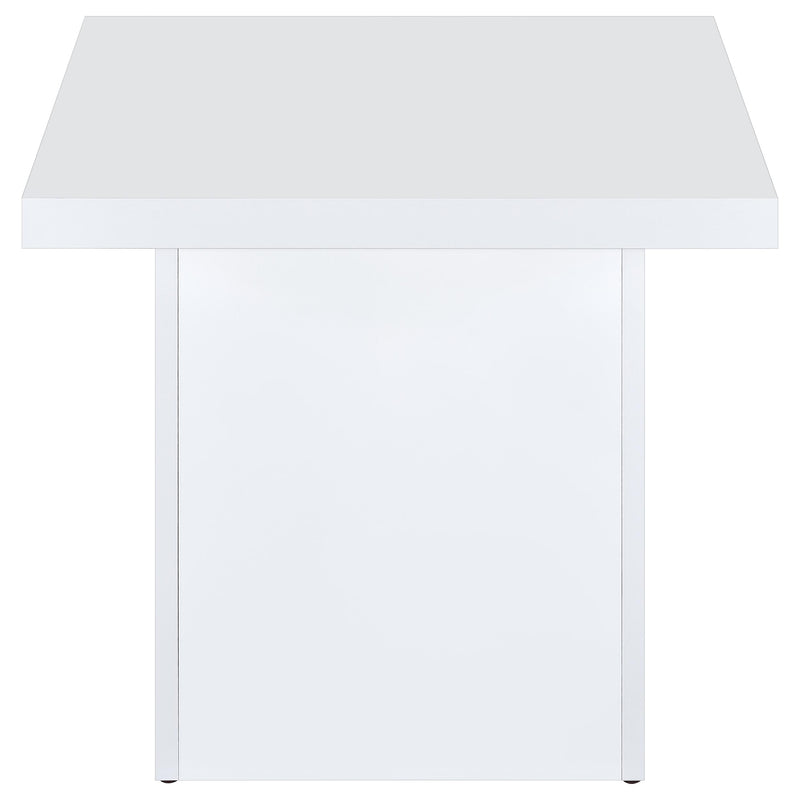 Devar 2-piece Square Coffee End Table Set White High Gloss